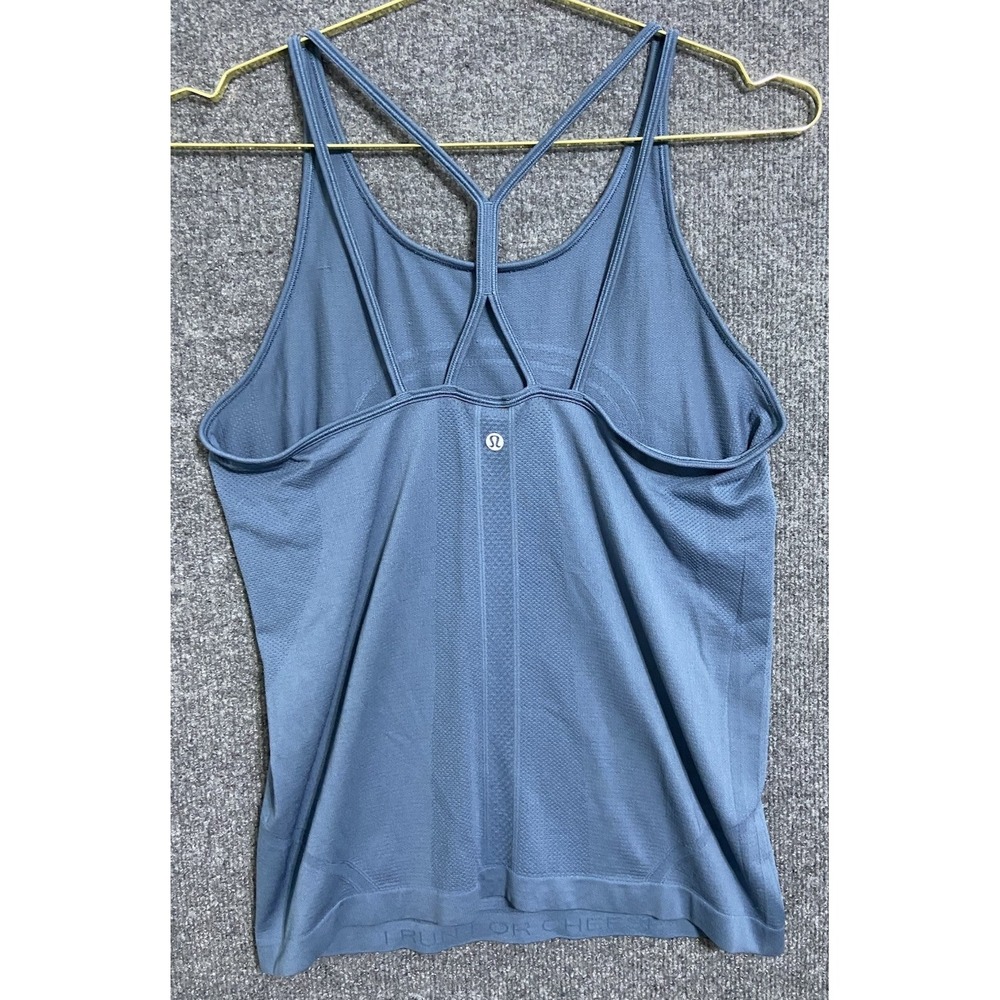 Lululemon Shirt Women 10 Blue Swiftly Tech Strappy Tank Top Athleisure Run SNAGS - Picture 5 of 7